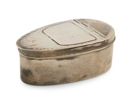 Greenock - A Scottish provincial snuff box John Heron circa 1800, three marks, JH, anchor, tree, of tapering oval form, hinge