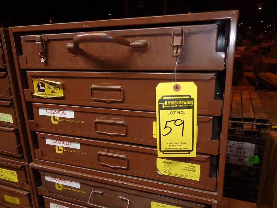 { Group of lots 59, 60, 61, 62 (P) } LAWSON 4DRAWER HARDWARE