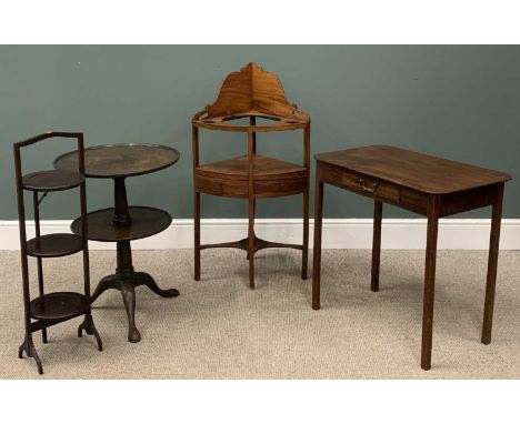 FURNITURE GROUP including Victorian mahogany dumb-waiter with circular tiers on a tripod base, 72 (h) x 52cms (diam), plate s
