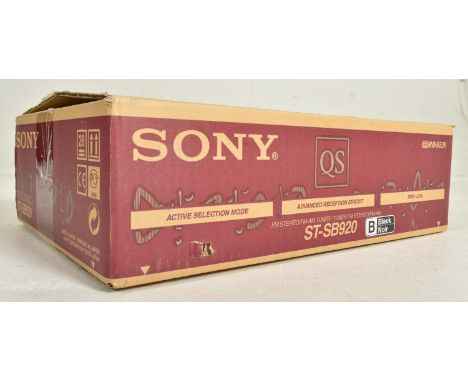 Sony Hi-Fi – Model ST-SB920 – a Stereo FM/AM Tuner. Finished in black. Serial No. 507945. As new in box with manual and packa