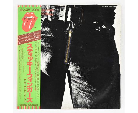The Rolling Stones - Sticky Fingers - a Japanese issue long play / LP vinyl record album (ESS-63001). With zip sleeve, inner 
