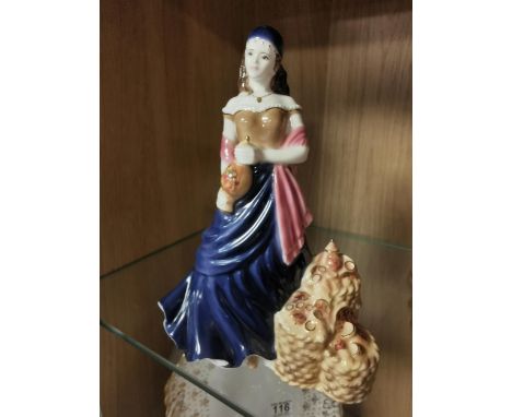 Royal Worcester Guild Limited Edition 'Fruit Seller at Cambridge Fair' Porcelain Romany Gypsy Figure