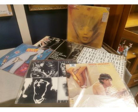 Set of Seven Rolling Stones Vinyl LP Records