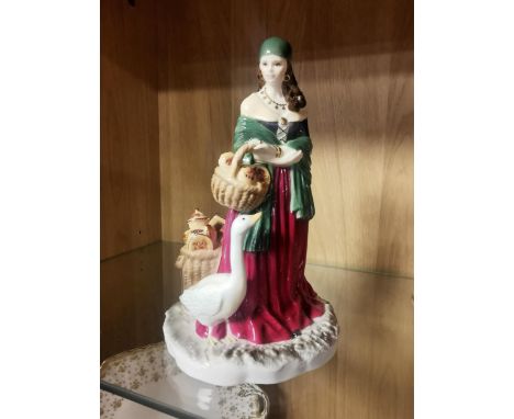 Royal Worcester Guild Limited Edition 'Fruit Seller at the Nottingham Goose Fair' Porcelain Romany Gypsy Figure