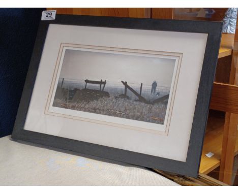 Signed Limited Edition Peter Brook Print 'Weak Sun and Slowly Lifting Mist' - 31 x 43 cm