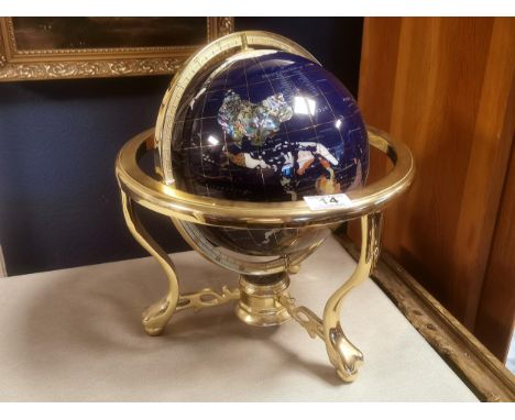 Lapis Gemstone Globe - 34 cm High