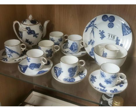 Early 16pc Blue &amp; White Royal Worcester Tea/Coffee Set