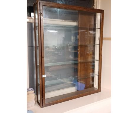 Large Five-Shelf Glass Wall Hung Display Cabinet