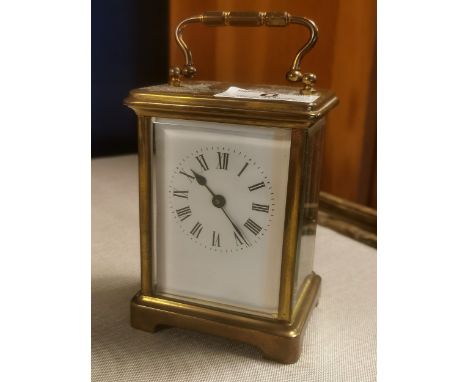 Antique French Brass Carriage Clock - 11 cm x 8 cm x 6.5 cm