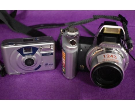 A Konika Minolta Dimage Z2 digital camera in original box and a Jenoptix JD350 camera