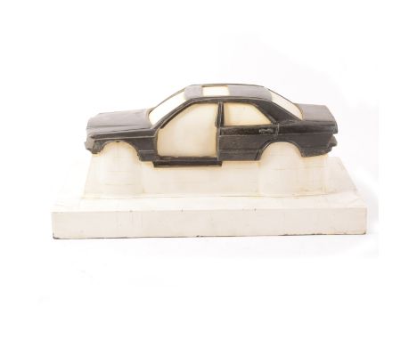 Corgi Toys prototype Mercedes C class, a painted black plastic shell casting on a resign maquette, marked 'MT 6812 body scale