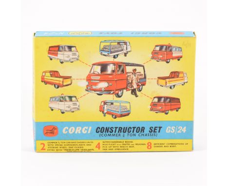 Corgi Toys; Gift set no.24, Constructor Set Commer 3/4 ton chassis, in original polystyrene base and card lid.