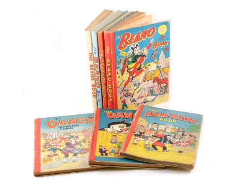 The Beano, Dandy and Topper books; twenty annuals including The Magic Beano 1949, The Dandy Monster Comic 1948 and 1950, othe