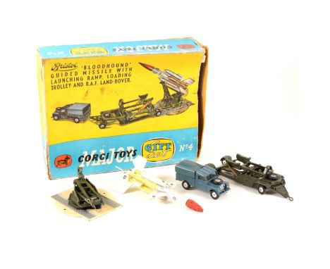 Corgi Major Toys Gift Set no.4 Bristol 'Bloodhound' guided missile with launching ramp, loading trolley and RAF Land-Rover, d