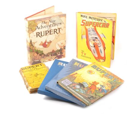 Children's books and annuals; including Rupert 1968 with Magic Painting un-touched, other Rupert annuals and facsimile editio