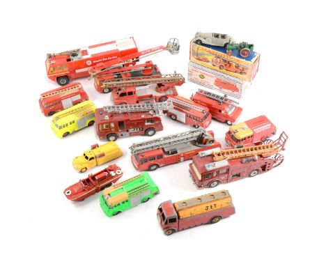 Dinky Toys and Corgi Toys fire services related die-cast models; including Dinky no.955 fire engine boxed, Matchbox K-15 Merr