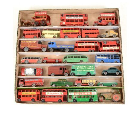 Matchbox 1-75 series die-cast model buses and vehicles; including Jaguar E Type. Pickfords removal van, Vauxhall Victor, coac