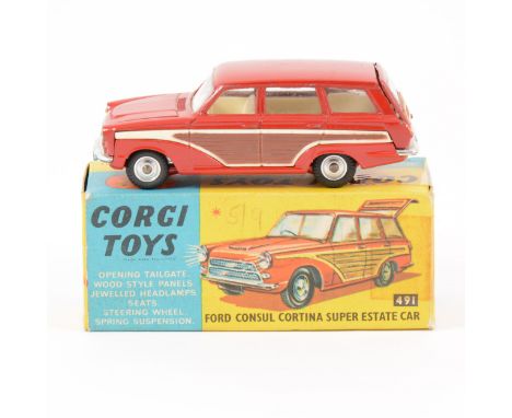 Corgi Toys; no.491 Ford Consul Cortina Super Estate Car, with instructions, boxed.