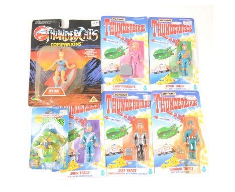 Thundercats action figure Wilykit 'Good Companion' by Rainbow toys, sealed blister-pack, along with five Matchbox Thunderbird