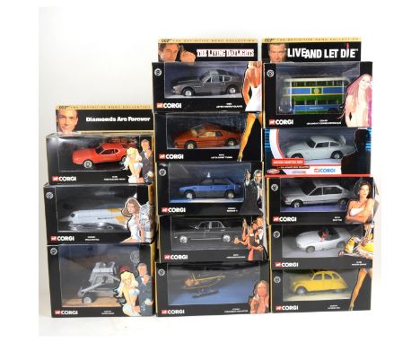 Corgi Toys The Definitive 007 James Bond collection; thirteen die-cast model cars and vehicles from James Bond films Diamonds
