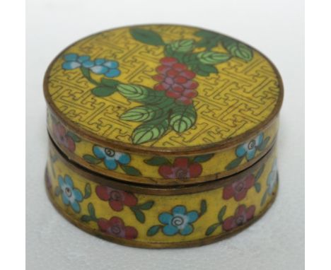 Small circular cloisonne trinket pot