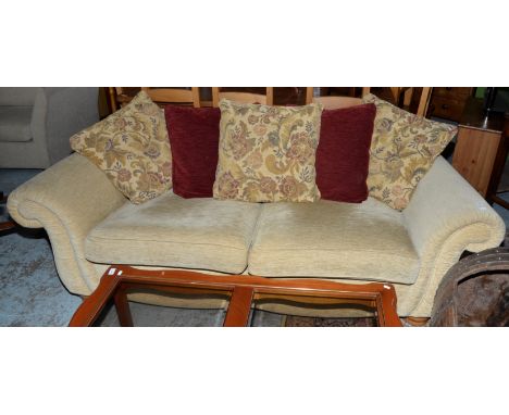 Large two seat sofa in oatmeal fabric