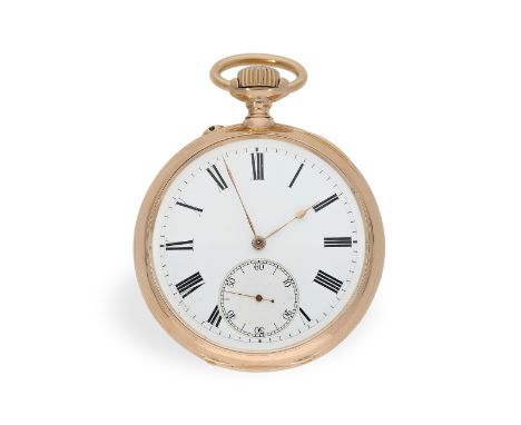 Taschenuhr: hochfeines Ankerchronometer, zugeschrieben Francois Audemars No. 23024, ca.1890: Ca. Ø52mm, ca. 104g, 18K Rotgold