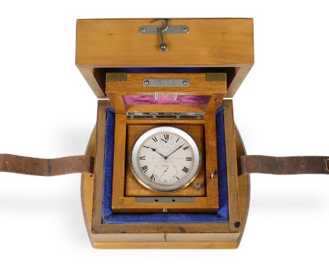 Sehr seltenes, kleines Ulysse Nardin Marinechronometer/Beobachtungschronometer No. 3103, ca.1925: Beide Originalboxen vorhand
