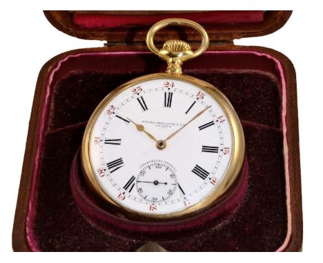 Taschenuhr: seltenes Patek Philippe Ankerchronometer "Gondolo" mit Patek Philippe Originalbox, Geneve 1912: Ca. Ø47mm, ca. 74