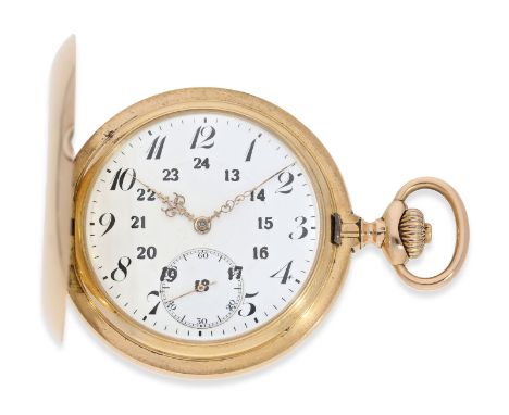 Taschenuhr: besonders schwere rotgoldene Savonnette, Anker-Chronometer Omega, No. 5156466, ca.1912: Ca. Ø55mm, ca. 131g, 18K 