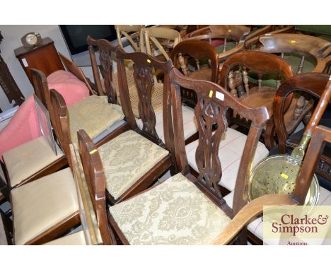 Three mahogany Chippendale style dining chairs 