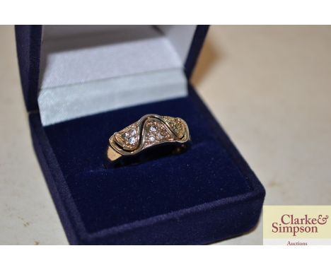 A 925 and white stone set  dress ring 