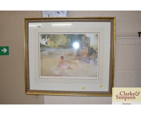 A Russell Flint coloured print with certificate and information, limited edition 145/675