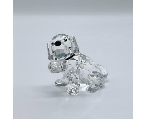 This adorable St Bernard puppy figure is made from clear crystal, with black eyes and a black nose. This item has its origina