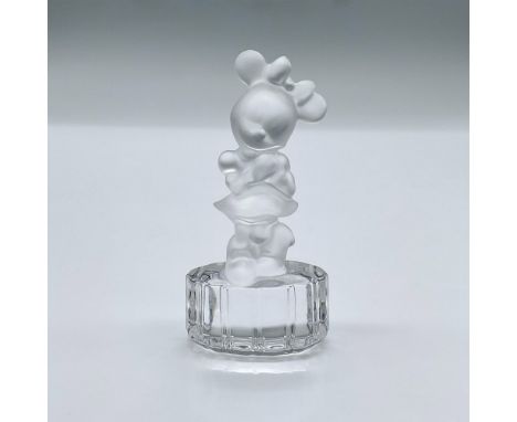An adorable crystal figurine of a frosted mini mouse on a clear base. Goebel Disney acid mark. Issued: 20th centuryDimensions