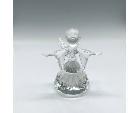 Lovely clear faceted figure with satin crystal face and hands. Swarovski backstamp. 194761. This item has its original box: 4