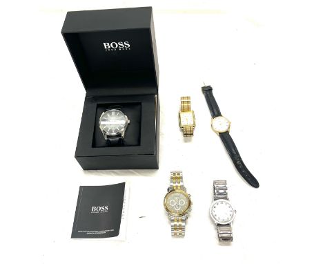 Selection of mens wrist watch includes Bulova, Rousseau, Hugo boss, Timex, Sekonda etc 