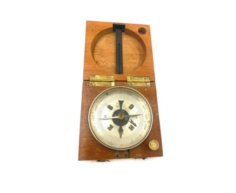 19th Century French compass in mahogany case 