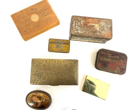 Selection vintage tins all in used/ worn condition 