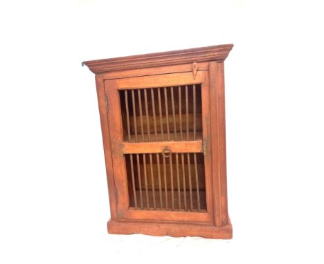 Vintage wooden pot cupboard measures 22.5" tall 10.5" deep 17" wide 