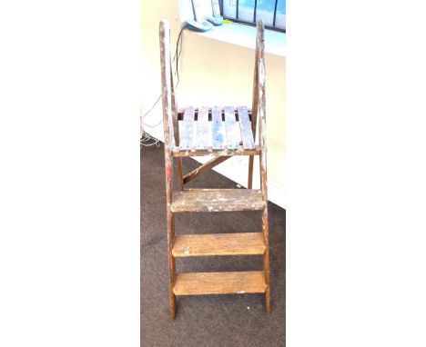 Pair of wooden step ladders 