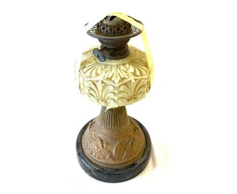 Vintage brass oil lamp 15" tall 