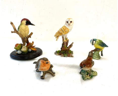 Selection of bird ornaments, to include Beswick, Goebel etc 