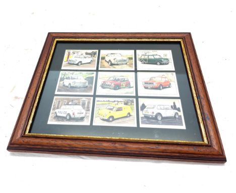 Vintage framed Golden Era Mini cigarette cards measures 14" wide 12" tall 