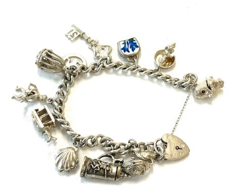 Vintage silver charm bracelet 