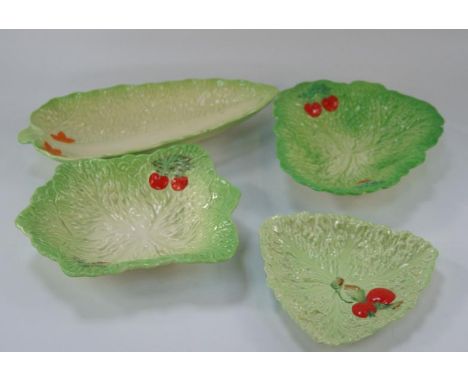 A Carltonware moulded leaf dish and three Beswick moulded leaf dishes, (4).