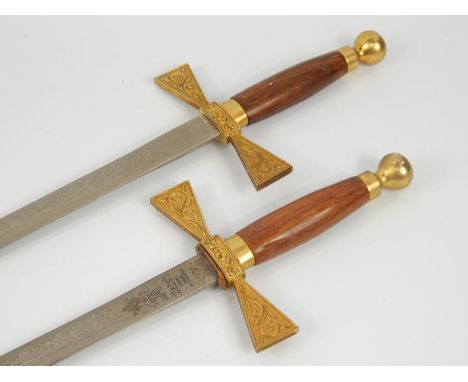 A mid 20thC pair of Wilkinson Sword regimental dress swords, 89cm.