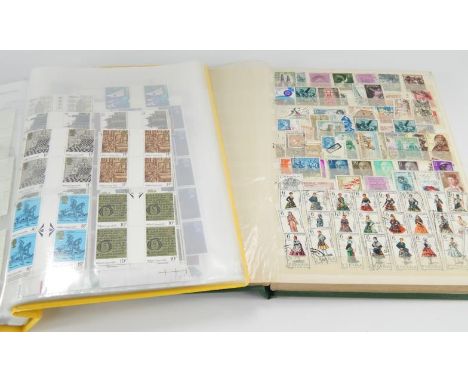 Isle of Man postage stamps, comprising blocks and gutter pairs including traffic lights, first day covers, etc, with stock bo