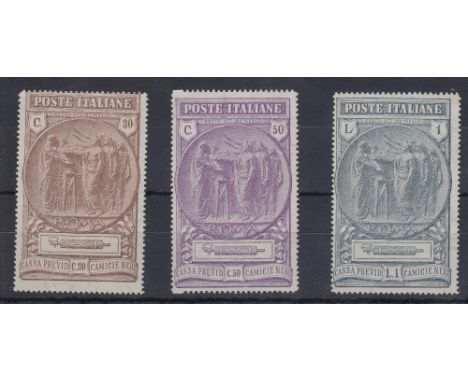 STAMPS ITALY 1923 Facist Black Shirt Fund SG 152-4 light toning unmounted mint 