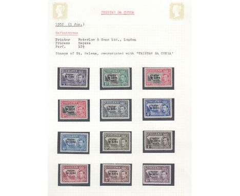 STAMPS TRISTAN DA CUNHA 1952 to 2011 U/M & used collection neatly displayed in four albums. Includes 1952 George VI set both 
